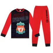 Liverpool FC Boys Pyjamas Long Sublimation Kids OFFICIAL Football Gift Red/Black Cuff 13-14 Years