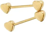 [DATOA] 14G Stainless Steel Heart Nipple Rings for Women Men Heart Piercing Barbell Tongue Rings Piercing Body Jewelry
