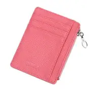 2 Pcs Unisex Mini Id Card Holder Wallet Business PU Leather Slim Bank Card Case Organizer Wallet Zipper Purses Passport Holder