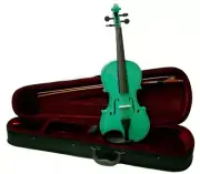 Merano 1/10 Violin with Case, Bow, Rosin for Student, Beginner - Green