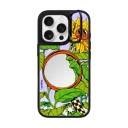 iPhone 16 Pro Mirror Ring Stand Case MagSafe Compatible Sunflower Mirror Case by MadeByNelson