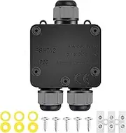 IP68 Waterproof Junction Box, COOLWEST 3-Way Outdoor Cable Connectors with PG13.5 Gland Wire Connector Electrical Junction Box for 5-12MM Diameter Cable