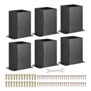 4x4" Post Base 6pcs Black Powder Coated Post Brackets for Deck Railing