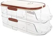 HAKIDZEL Egg Holder for Refrigerator Egg Storage Organizer with Side Storage Design Space Saving for Fridge Durable and Stable for Everyday Use