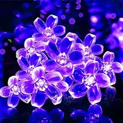 6M 40LED Flower Fairy Lights Battery Operated Indoor String Lights Cherry Blossom Lights Waterproof Decoration for Camping,Garden Fence,Birthday,Easter,Christmas,Wedding Party,Bedroom (Purple Blue)