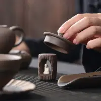 在飛比找樂天市場購物網優惠-創意中式粗陶蓋置禪意茶壺蓋碗蓋托放置陶瓷茶器茶寵擺件