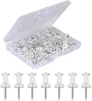 YEVEETTE 100-Pack Push Pins for Bulletin Board, Thumb Tacks with Clear Plastic Tip and Steel Tip, Portable and Durable Wall Tacks Suitable for Cork Board, Office and Daily Life