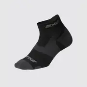 [2XU] 2XU - Vectr Light Cushion 1/4 Crew Compression Socks - Black/Titanium