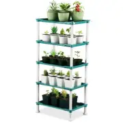 5-Tier Seed Stand Propagation Rack Kit for Indoor Outdoor Growing Blue