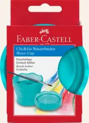 Faber Castell Clic and Go Collapsible Paint Water Cup Travel Art Supplies 12 oz