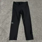 Under Armour Pants Women Small Black Gym Active Yoga Compression Capri Short NWT