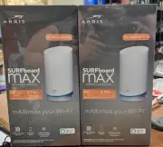 Arris SURFboard mAX Mesh WiFi 6 System Router AX6600 2 Pack W121 (New In Box)