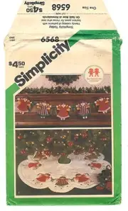 1984 Simplicity # 6568 Sewing Pattern: Angel Garland Appliqued Tree Skirt Uncut