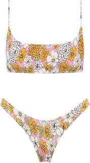 [N\P] NP Push Up Bikini Set Strap Two Piece Swimsuit Ruched Bikinis Women Swimwear Floral