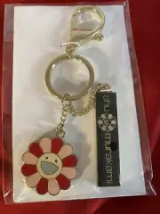 SEALED! RARE TAKASHI MURAKAMI TM/KK X SHU UEMURA L/E PINK FLOWER KEY FOB CHAIN