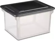 File Box, Stackable Storage Bin with Lid, Plastic Container to Organize Taxes, P