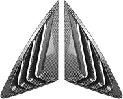 Car Side Rear Window Louver Paste Type Compatible for Audi Q3 F3 Sportback 2019+ Carbon Fiber Glossy Black Air Outlet Abs Material Parts(Carbon Look)