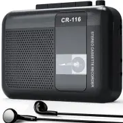 Portable Stereo Cassette Player-Walkman Tape Recorder with Built-in Mic Exter...