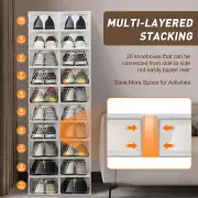 20pcs Foldable Shoe Box Storage Plastic Box Stackable Organizer Container New