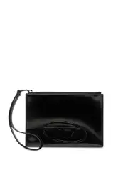 [Diesel] Diesel - Zipped pouch in mirror leather - Small Wallets - Unisex - Black UNI Black