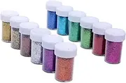 LALAFINA 12 Bottle DIY Mica Pigment Set Nail Art Glitter Powder for Crafts Decorations