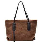 Zipper Women Plush Shoulder Bag Handbag Daily Casual Soft Plush Winter Totes Fashion Exquisite Shopping Bags
