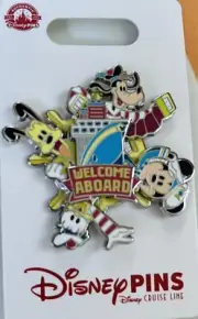 Disney Cruise DCL Mickey Goofy Pluto Donald Duck Welcome Aboard Spinner Pin MOC