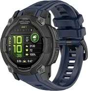 VeveXiao Breathable Sport Band Compatible With Garmin Instinct 3 solar 50mm Strap, 26mm Quick Release Sport Silicone Bracelet Watch Strap instinct 3 Amoled 50mm Replacement Bands (Navy Blue), Medium,