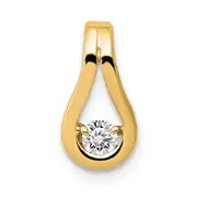 14k 2.8mm AAA Diamond Teardrop Shape Slide Pendant