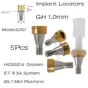 5Pcs Implant Mini Locat0r Abutment 1.0 mm GH For HIOSSEN ET III SA Ø3.7 System