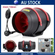 6 inch Silent Inline Fan Industrial Extractor Duct Hydroponic Exhaust Vent AU