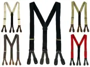 Canvas Old West Y-Back Button End Suspenders in Multiple Sizes (Made in USA)