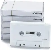 FYDELITY Snow White Chrome Cassette Tape Blank Cassette Tapes for Recording Blank Audio Tapes Clear Audio Cassette Tape Colored Cassettes Tapes Empty Cassette Tape Recordable Tapes-5 Pack 60 Minute