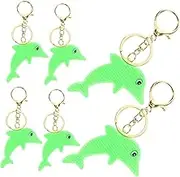 LABRIMP 6pcs Dolphin Keychain Animal Charm Reflective Key Pendant Cartoon Keyring Clear Dolphin Model Pendant Keychain Decor For Bag