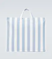 [King & Tuckfield] King & Tuckfield Large striped cotton canvas tote bag