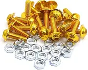 uxcell 20pcs 6mm Dia Gold Tone Aluminum Alloy Hex Socket Head Motorcycle Bolts Screws Nuts