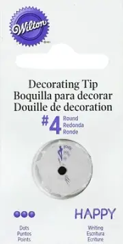 Wilton 418-4 No.4 Decorating Tip, Round PACKING MAY VARY.