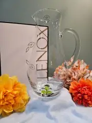 Lenox Shamrock Glass Pitcher 57oz-NIB-BEAUTIFUL!