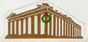 Kate Dickerson Parthenon Christmas Wreath Handpainted Needlepoint Canvas