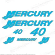 Fits Mercury 40hp Decals Custom 2-Color - Olympic Blue