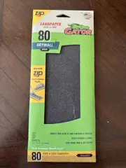 Gator Hook and Loop Drywall Sandpaper Medium 80 -Grit Sheet Sandpaper 4.5-Inches