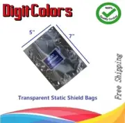 Anti Static Shield 1000 Bags 4.75 X 6.875" Open End 2.8Mil Heat Sealable, Clear