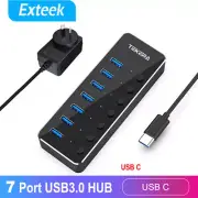 USB 3.1 USB-C Type-C HUB to 7 USB 3.0 Port Thunderbolt 3 Powered AC Adapter