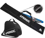 Padded Two-Piece Ski and Boot Bag Combo - Water-Resistant Travel Bag Fits Skis u
