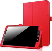 Case for Galaxy Tab A 8.0 2017 Model T380/T385, EKVINOR PU Leather Folio Case Stand Cover for Samsung Galaxy Tab A 8.0 Inch 2017 Release (SM-T380/SM-T385) - Red