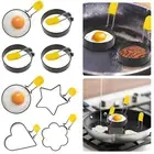 4Pcs Pancake Rings Stainless Steel Egg Ring Set Nonstick Fried Egg Rings ToJJh