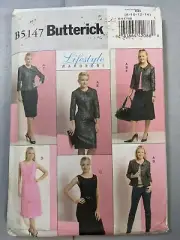 Butterick Pattern B5147 Misses Lined Jacket Top Dress Straight Skirt 8-14 UNCUT
