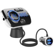 New Car Bluetooth 5.0 FM Transmitter w/ 2*USB Charger Port Car Radio Adapter AUX