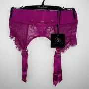 New Honey Birdette Belinda Hot Pink Suspender Size XS