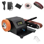Mini Belt Sander with 10 Abrasive Belts, Angle Adjustable Bench Belt Grinder,...